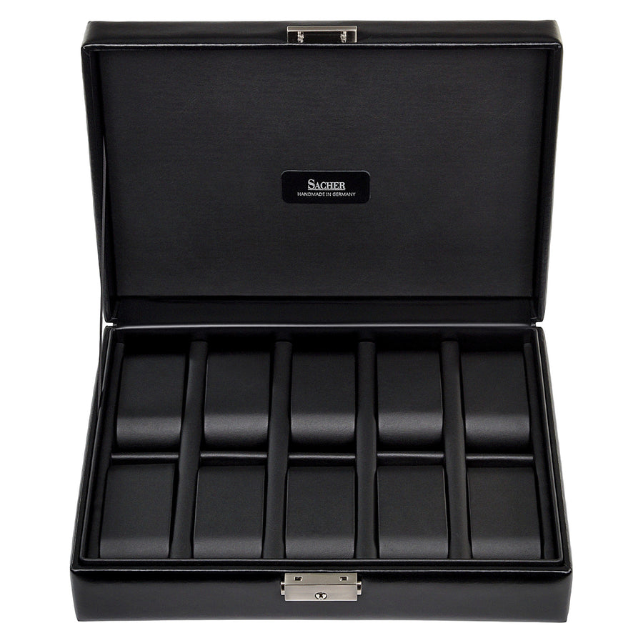 case for 10 watches black exclusive / black (leather)