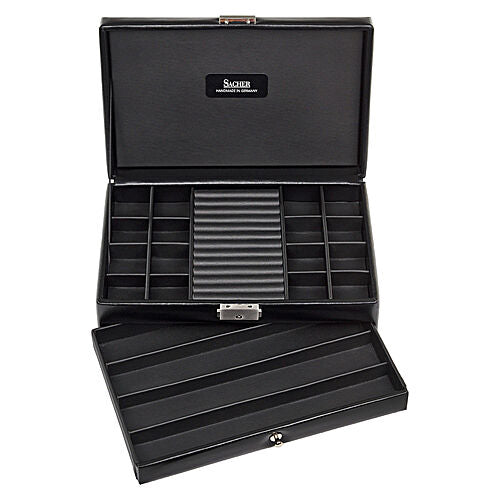 ring and collectors tray black exclusive / black (leather)