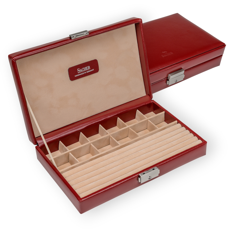 Astuccio per anelli e gioielli da collezione amadora / rosso (pelle)