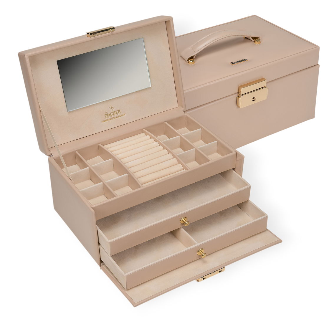 Schmuckkasten Emma pastello / beige (Leder)