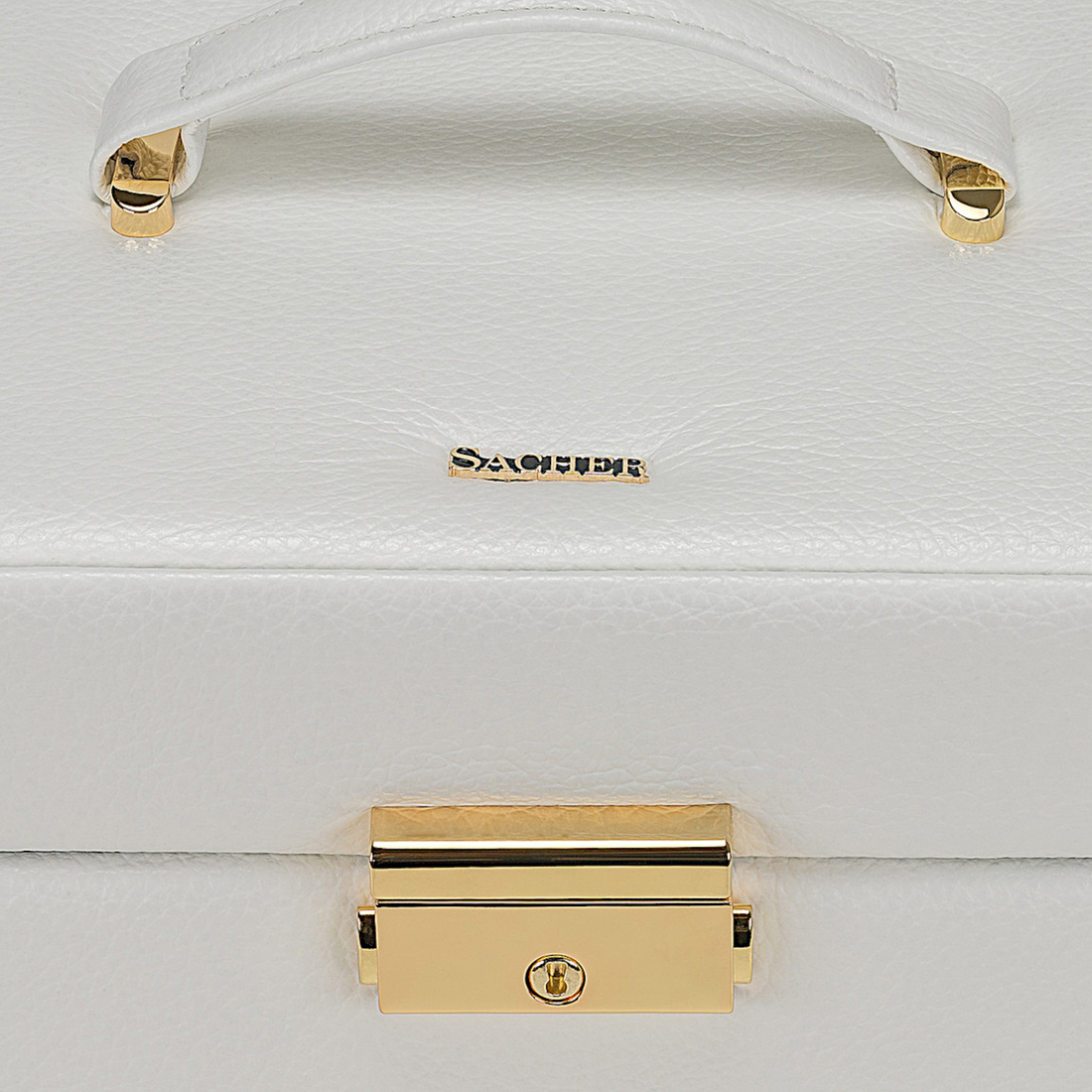 Schmuckkasten Evita granello / weiß (Vollrindleder)