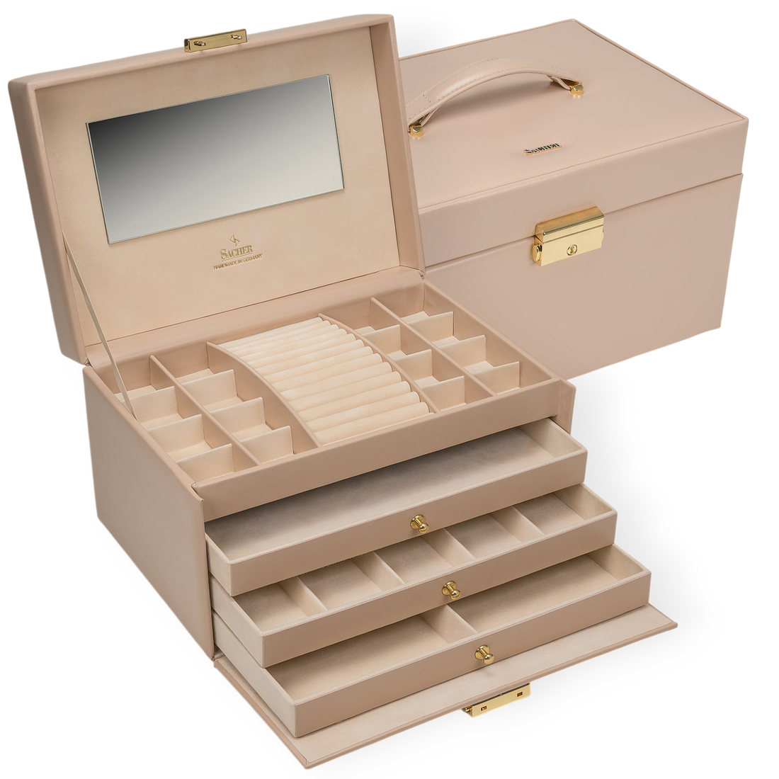 Schmuckkasten Karen pastello / beige (Leder)