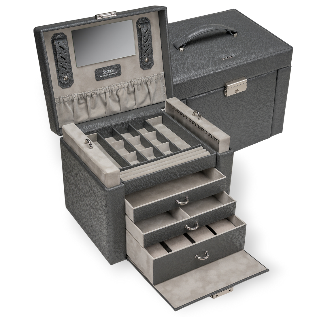 Portagioie Marta granello / grigio (pelle di vacchetta)