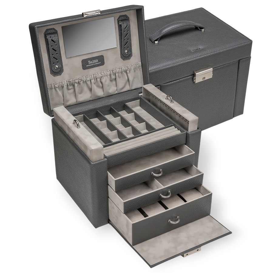 Portagioie Marta granello / grigio (pelle di vacchetta)