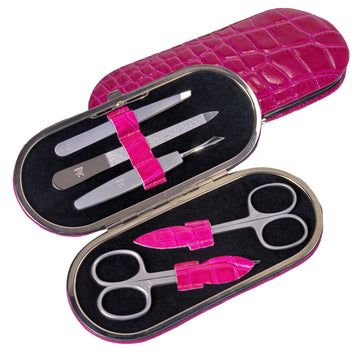 Astuccio per manicure da 5 pezzi Set manicure / rosa (pelle)